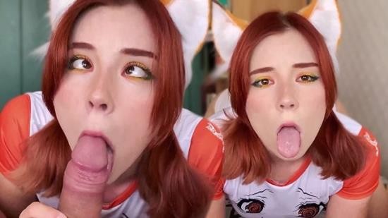 SweetieFox - Sweetie Fox - Ahegao Face Babe Deep Sucking Big Dick and Doggy Fuck - Creampie (FullHD/1080p/188 MB)