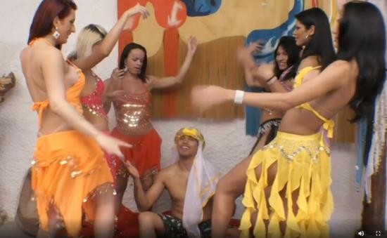 Tranny/TrannyGangbanged - Unknown - Six Gorgeous Belly Dancing Trannies VS. One Lucky Guy (HD/720p/1005 MB)
