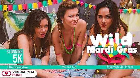 VirtualRealPorn - Ellie Springlare & Esperanza del Horno & Verona Sky - Wild Mardi Gras (Full HD/1080p/3.34 GB)