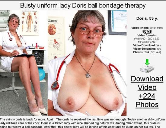 spermhospital - Doris w : Chesty uniform granny Doris penis bondage cure (HD/720p/1.08 GB)