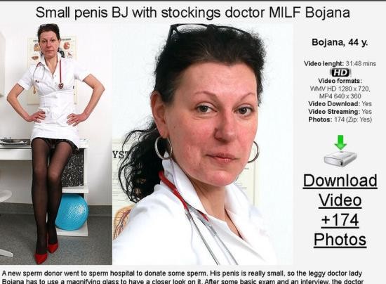 spermhospital - Bojana k: Small cock BJ feat. stockings doctor lady Bojana (HD/720p/1.16 GB)