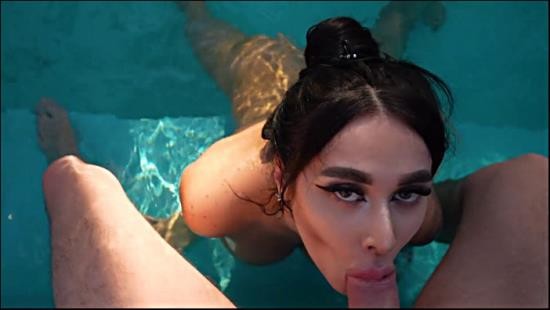 PornHub - TattooCoup1e - Fucked a Brunette With Big Tits In The Pool. Ahegao (FullHD/1080p/345 MB)