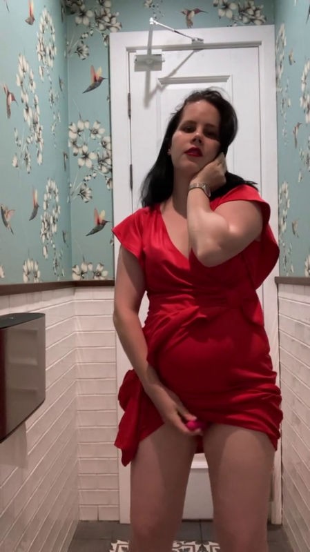 Onlyfans - Hot Brunette In Red Dress Masturbates In a Public Restaurant AnnaSky (SD/1080p/72.7 MB)