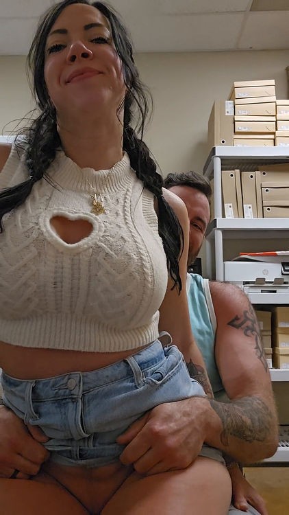 Onlyfans - Hot Mom Rides Dick While Clothed In Back Of Store At Work, Almost Caught By Customer CoupleofRealAmateurs (SD/1920p/248 MB)